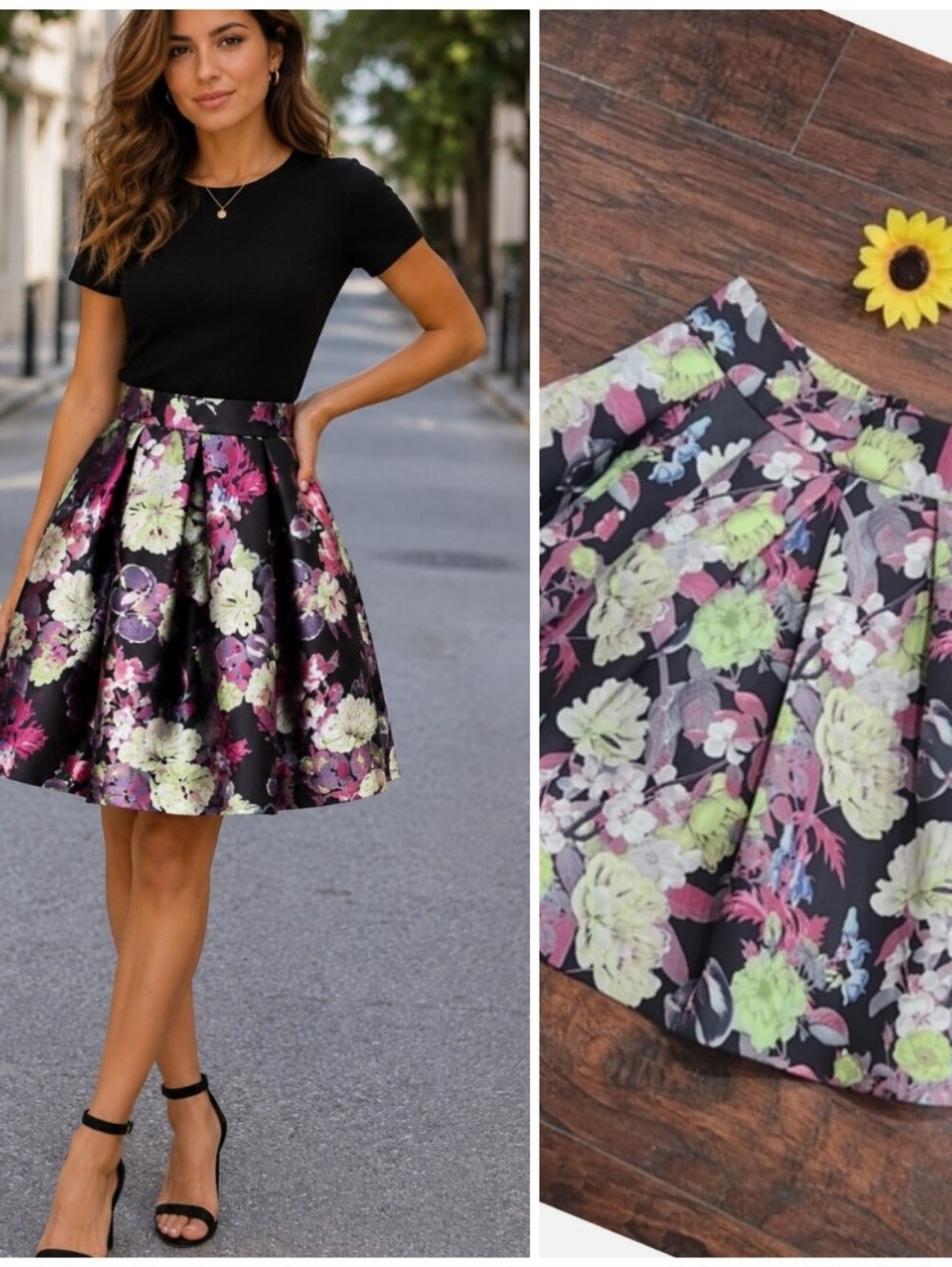 ASOS PLATED FLORAL SKIRT ✨️💜
